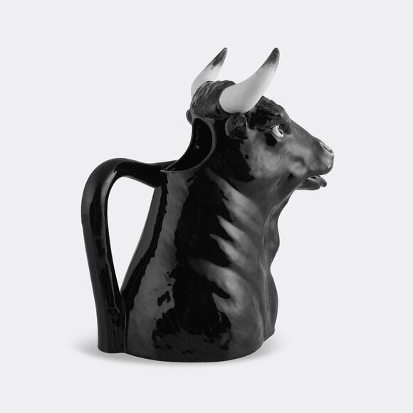 Bordallo Pinheiro Bull Pitcher ceramic whimsical Kitchen Decor Cow Wine Tablewar